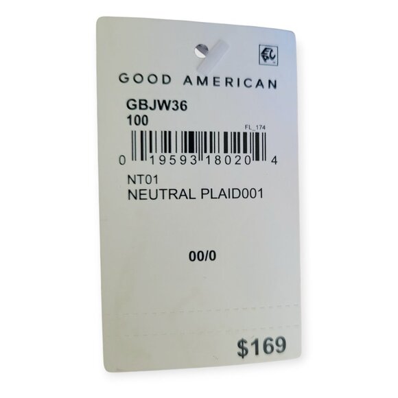 Good American Cabincore Lagenlook Shacket in Neutral Plaid NWT XS/S Cabincore - Picture 13 of 16